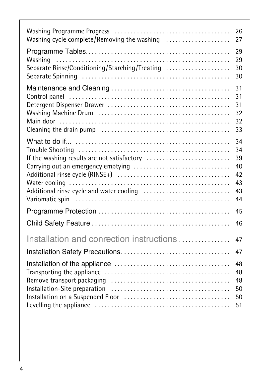 Electrolux LAVAMAT 84745 manual Installation and connection instructions 