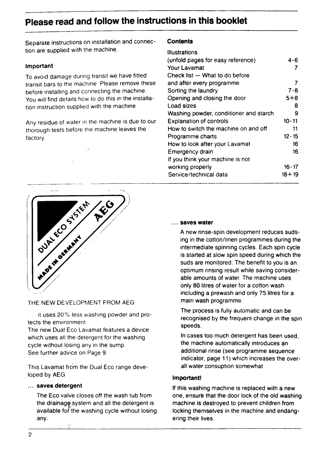 Electrolux lavamat 981 manual 