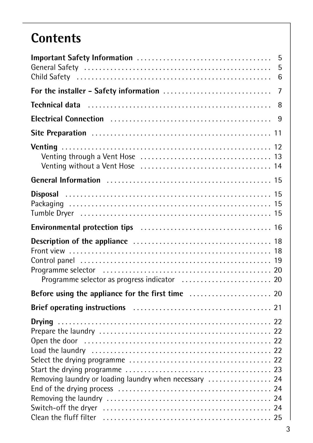 Electrolux LAVATHERM 32600 installation instructions Contents 