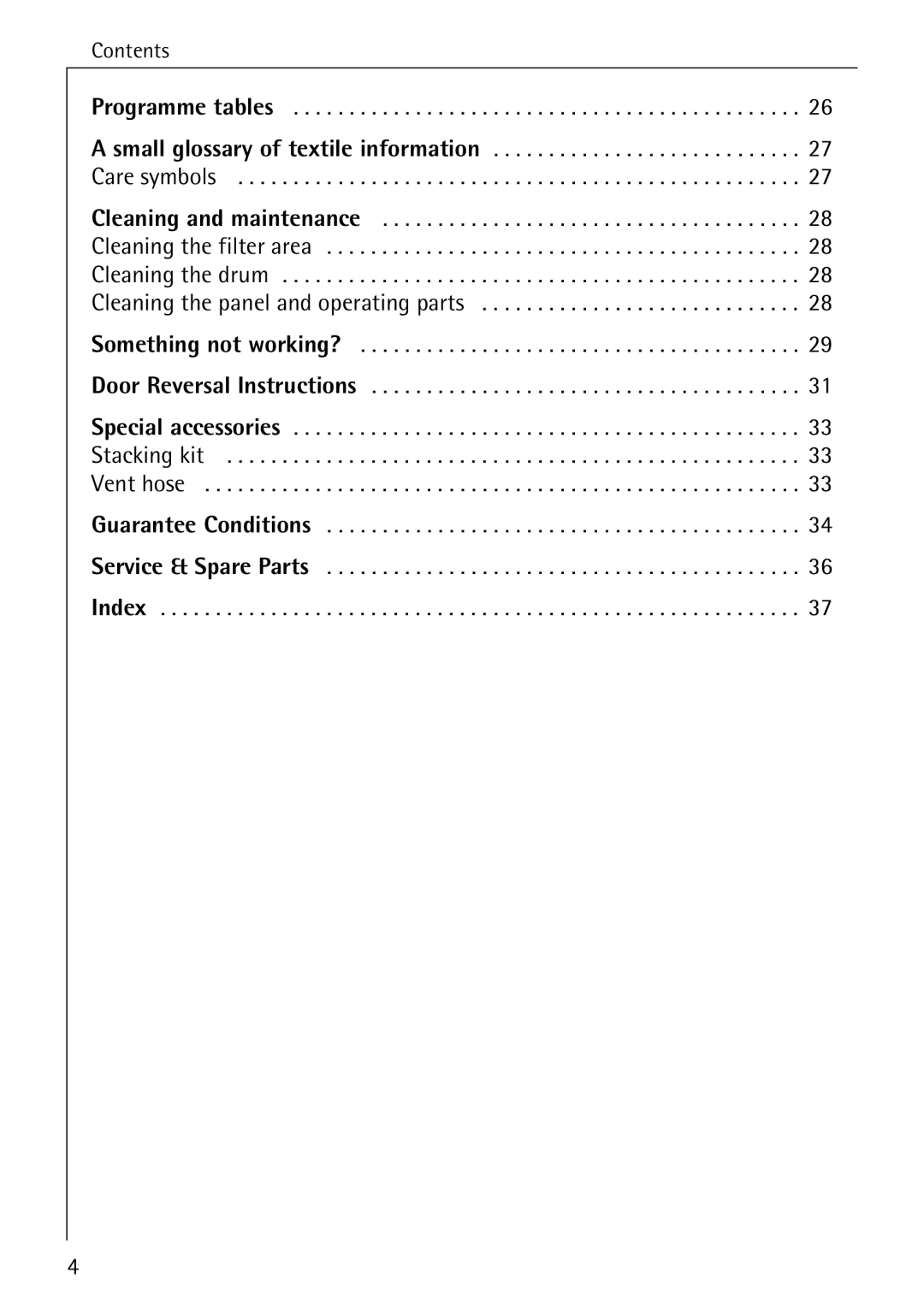 Electrolux LAVATHERM 32600 installation instructions Contents 