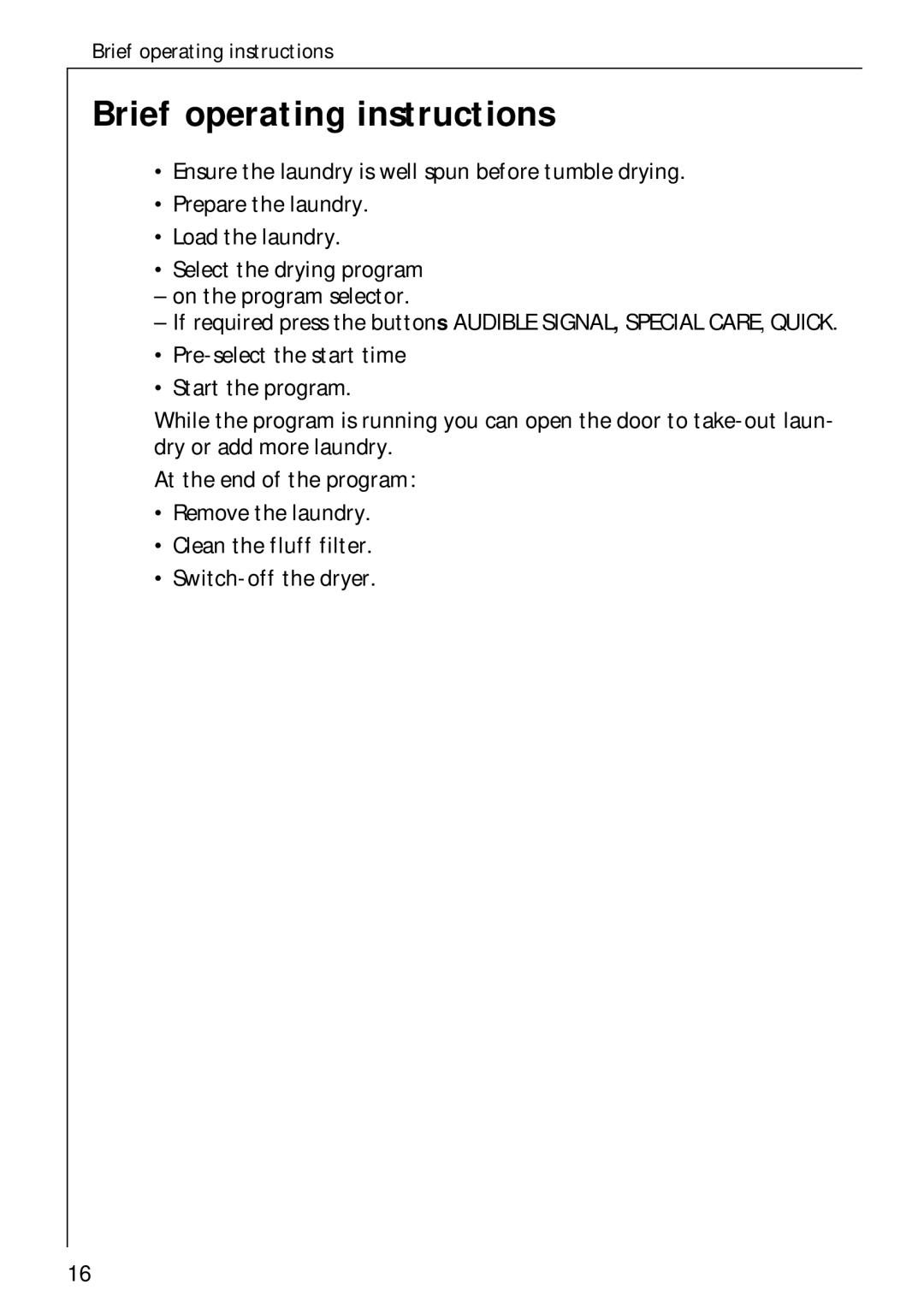 Electrolux LAVATHERM 37700 Brief operating instructions 