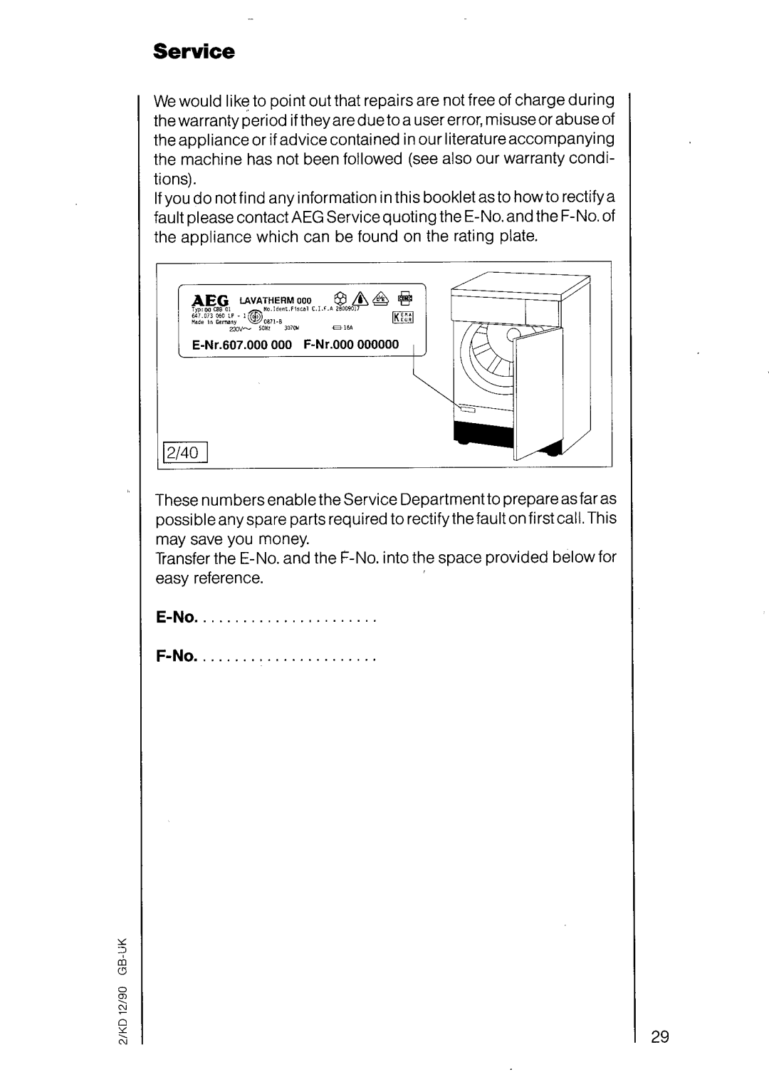 Electrolux LAVATHERM 540 manual 