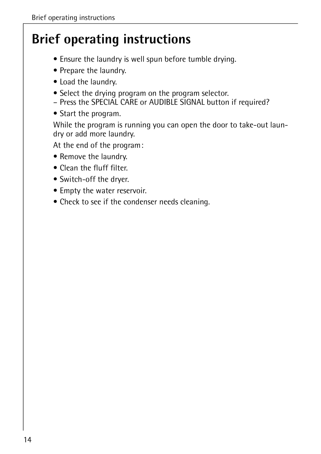 Electrolux LAVATHERM 56600 Brief operating instructions 