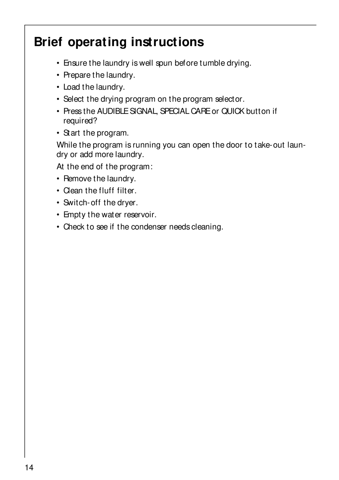 Electrolux LAVATHERM 57700 Brief operating instructions 