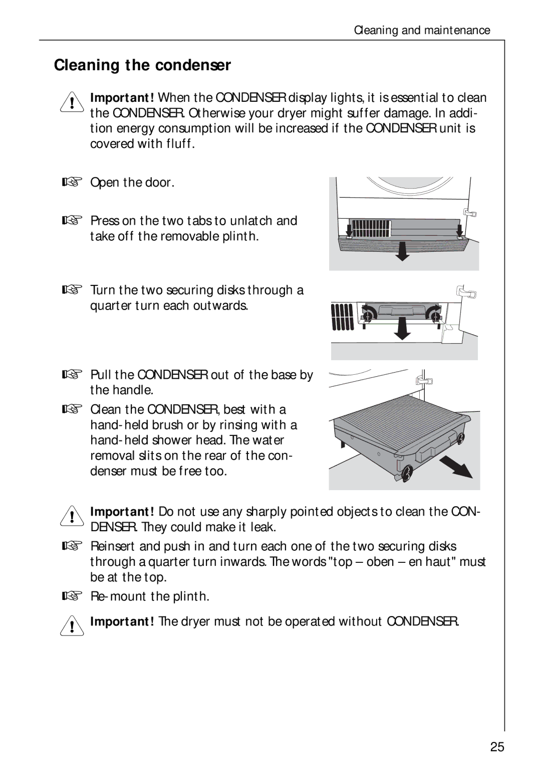 Electrolux LAVATHERM 57700 operating instructions Cleaning and maintenance 