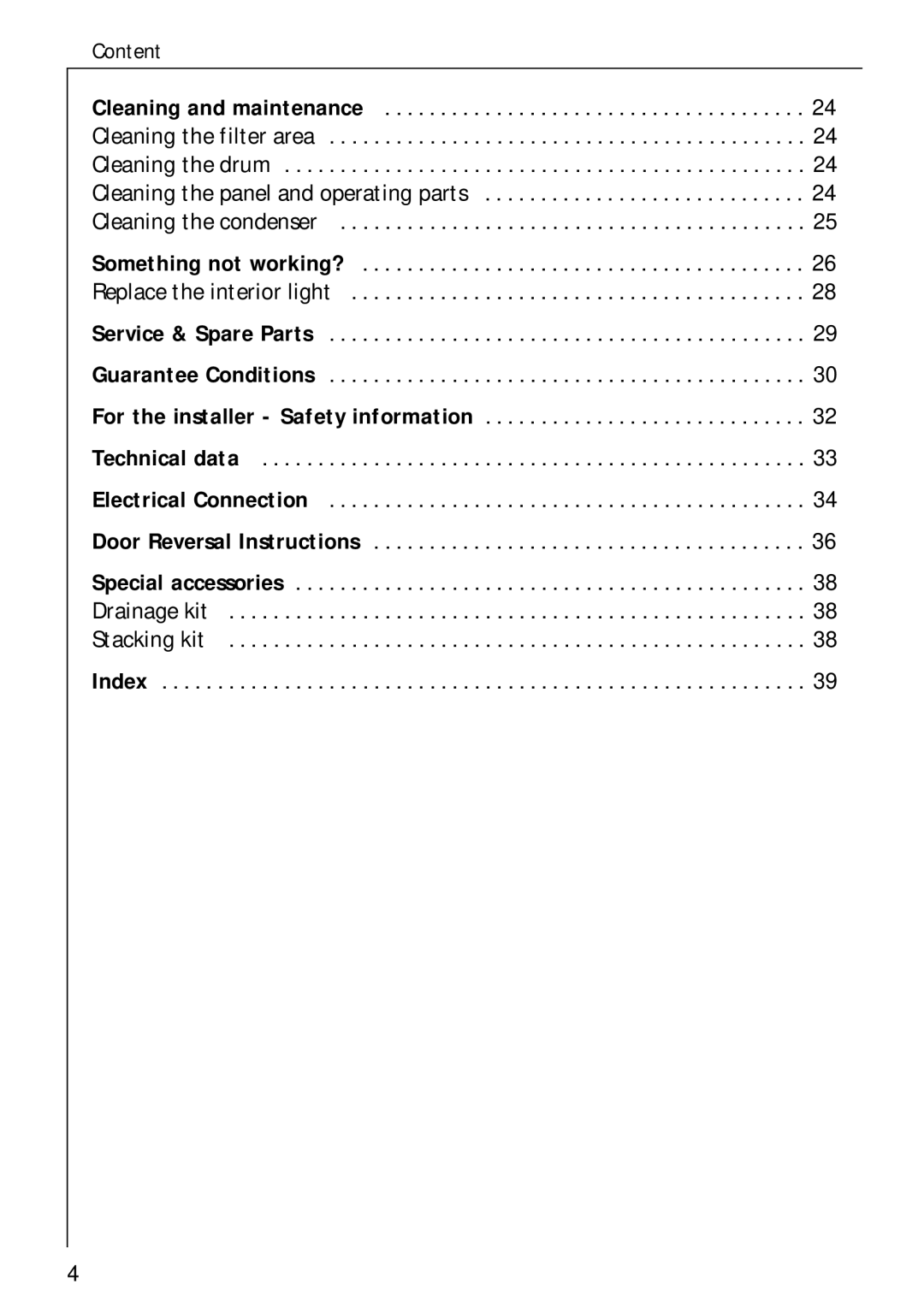 Electrolux LAVATHERM 57700 operating instructions Content 