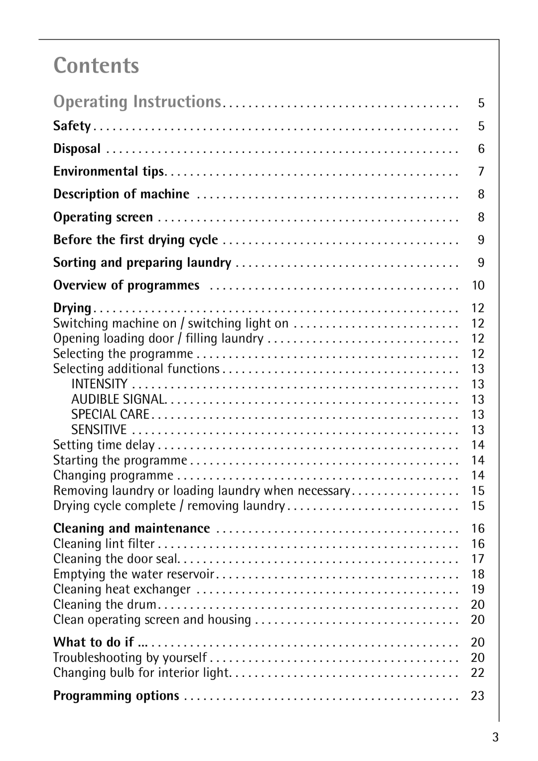 Electrolux LAVATHERM 57810 manual Contents 