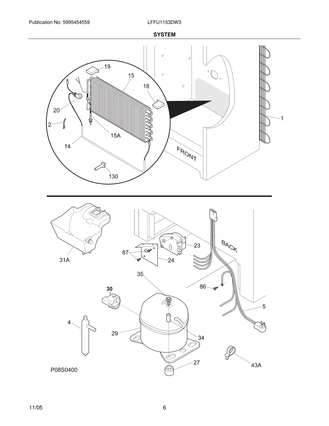 Electrolux LFFU1153DW manual System 