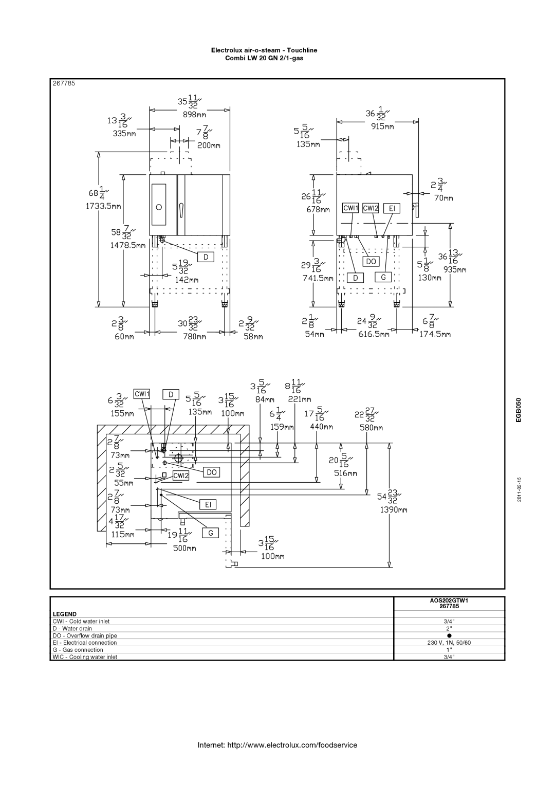 Electrolux LW 20 GN 2/1-GAS manual 2011-02-15 