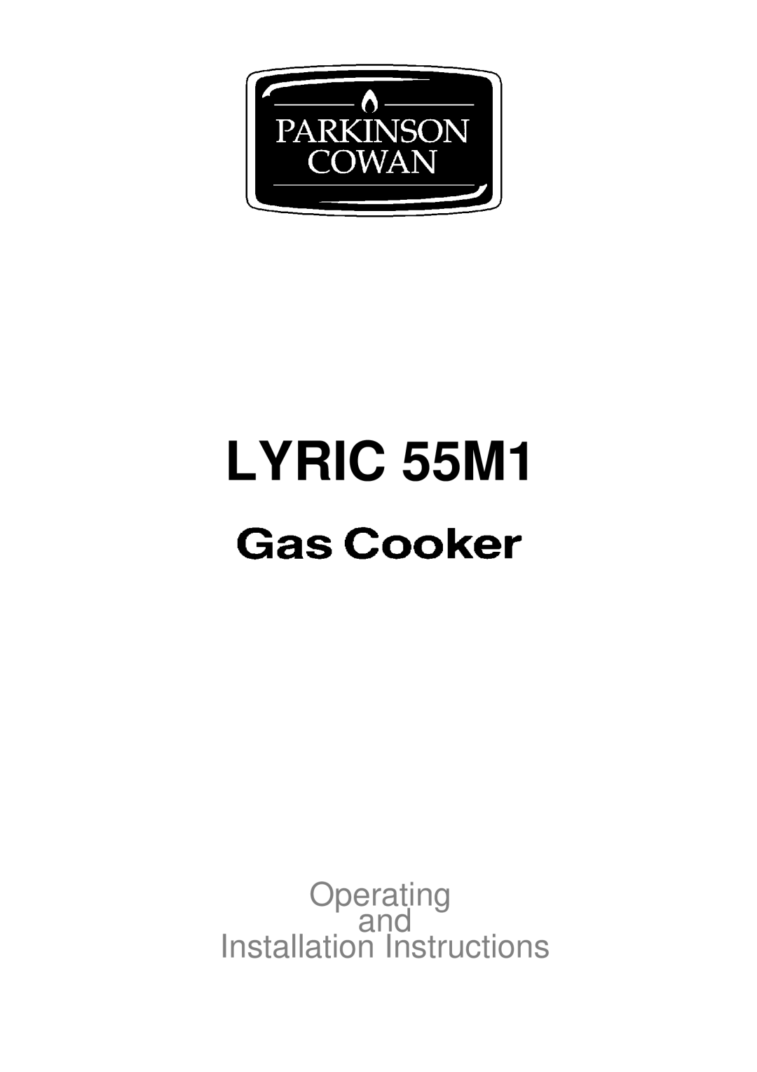 Electrolux LYRIC 55M1 installation instructions Lyric 55M1 