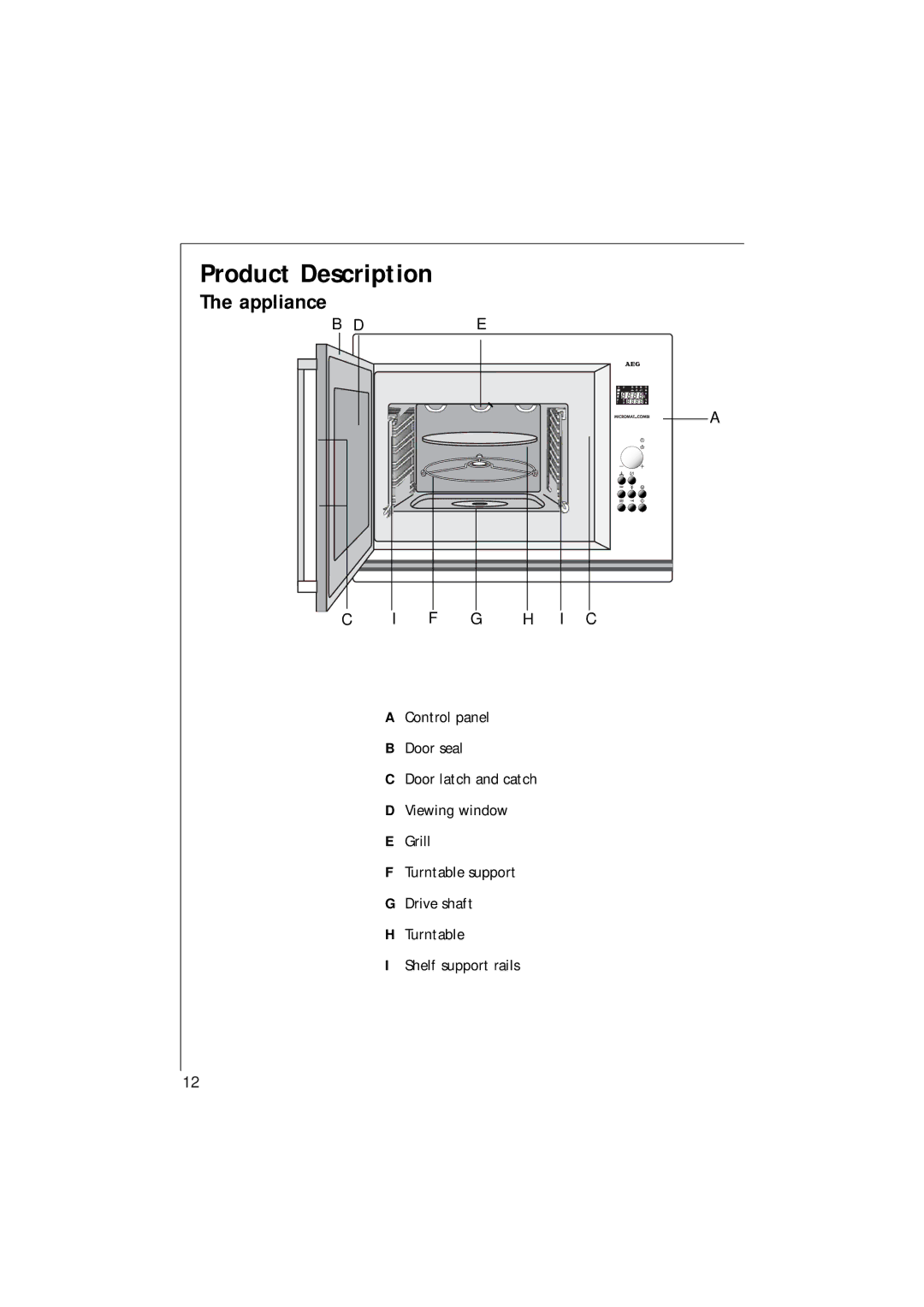 Electrolux MCC 663 instruction manual Product Description, Appliance 