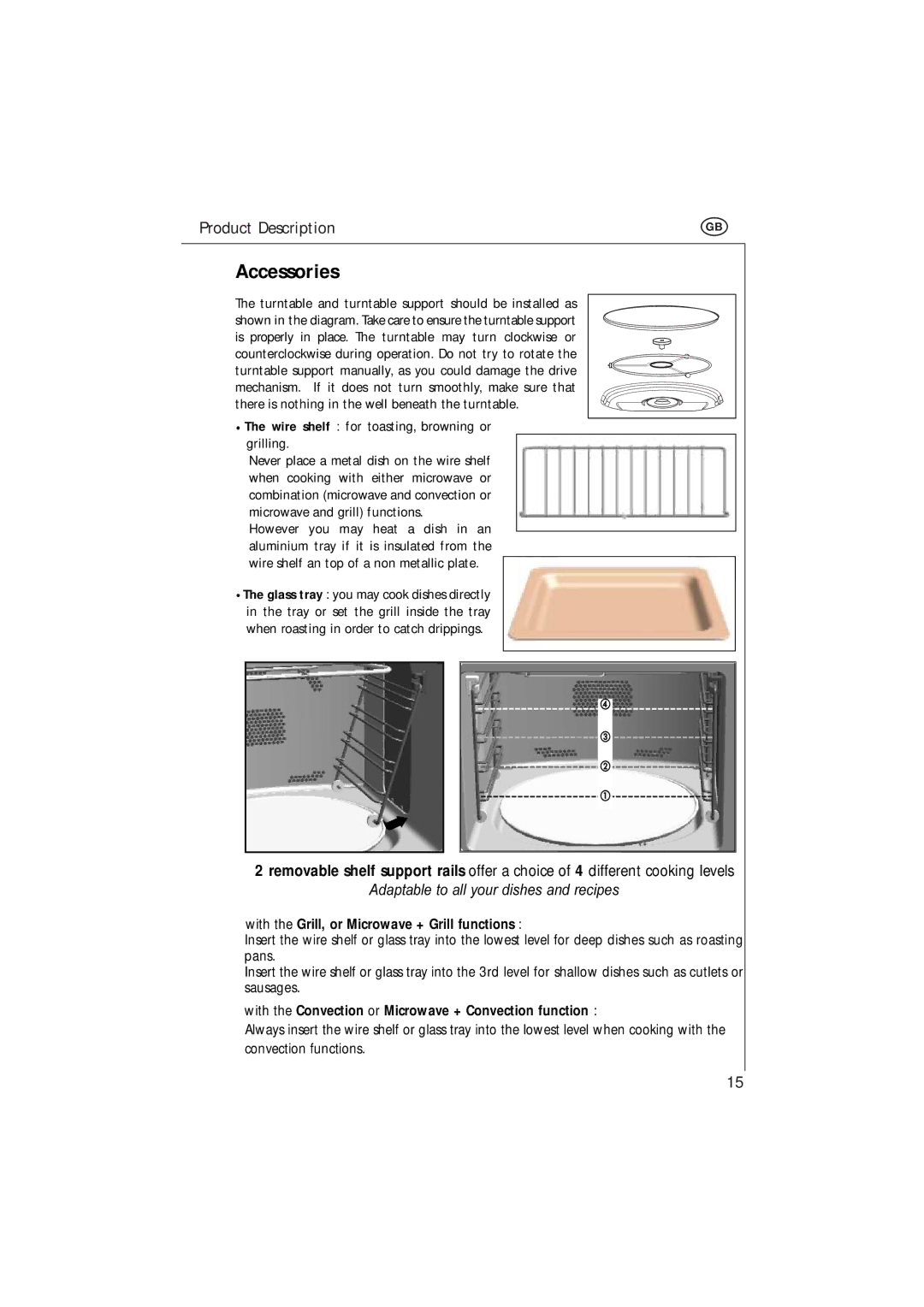 Electrolux MCC 663 instruction manual Accessories, Wire shelf for toasting, browning or grilling 