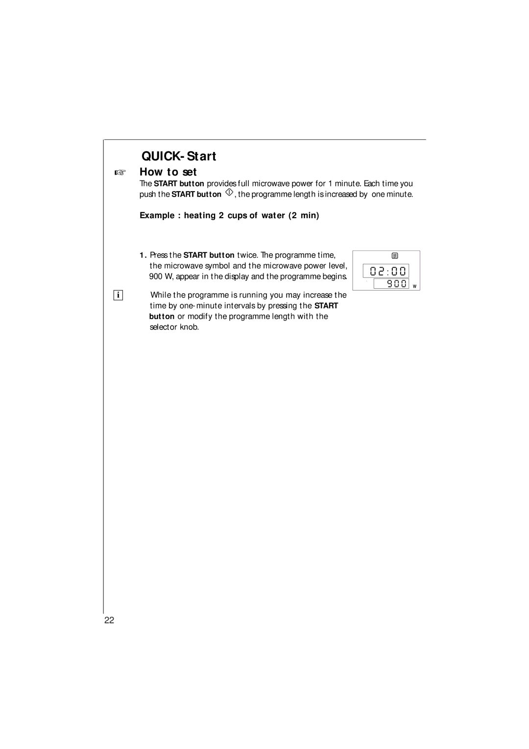 Electrolux MCC 663 instruction manual How to set, Example heating 2 cups of water 2 min 