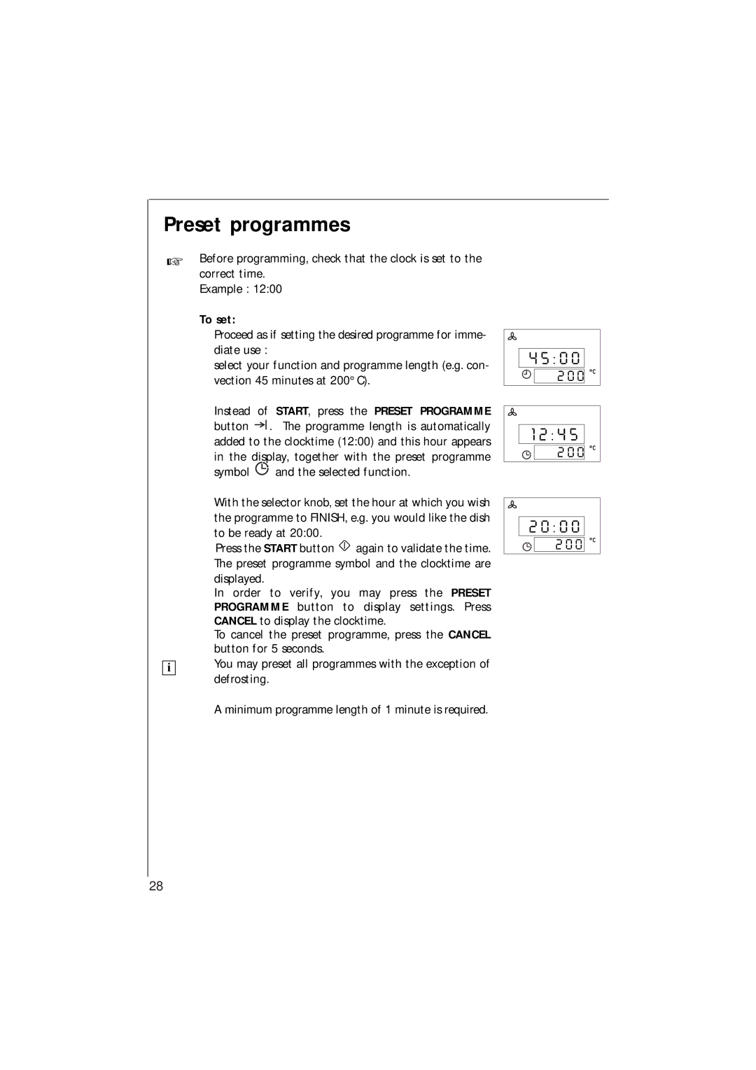 Electrolux MCC 663 instruction manual Preset programmes, To set 