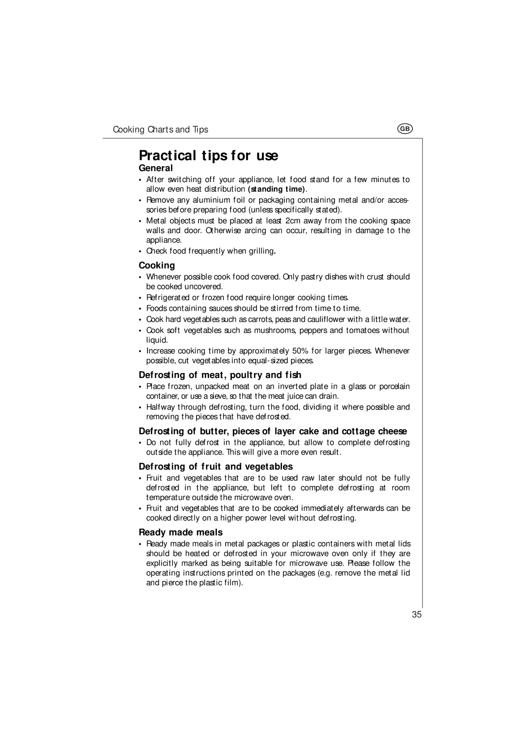 Electrolux MCC 663 instruction manual Practical tips for use, General 