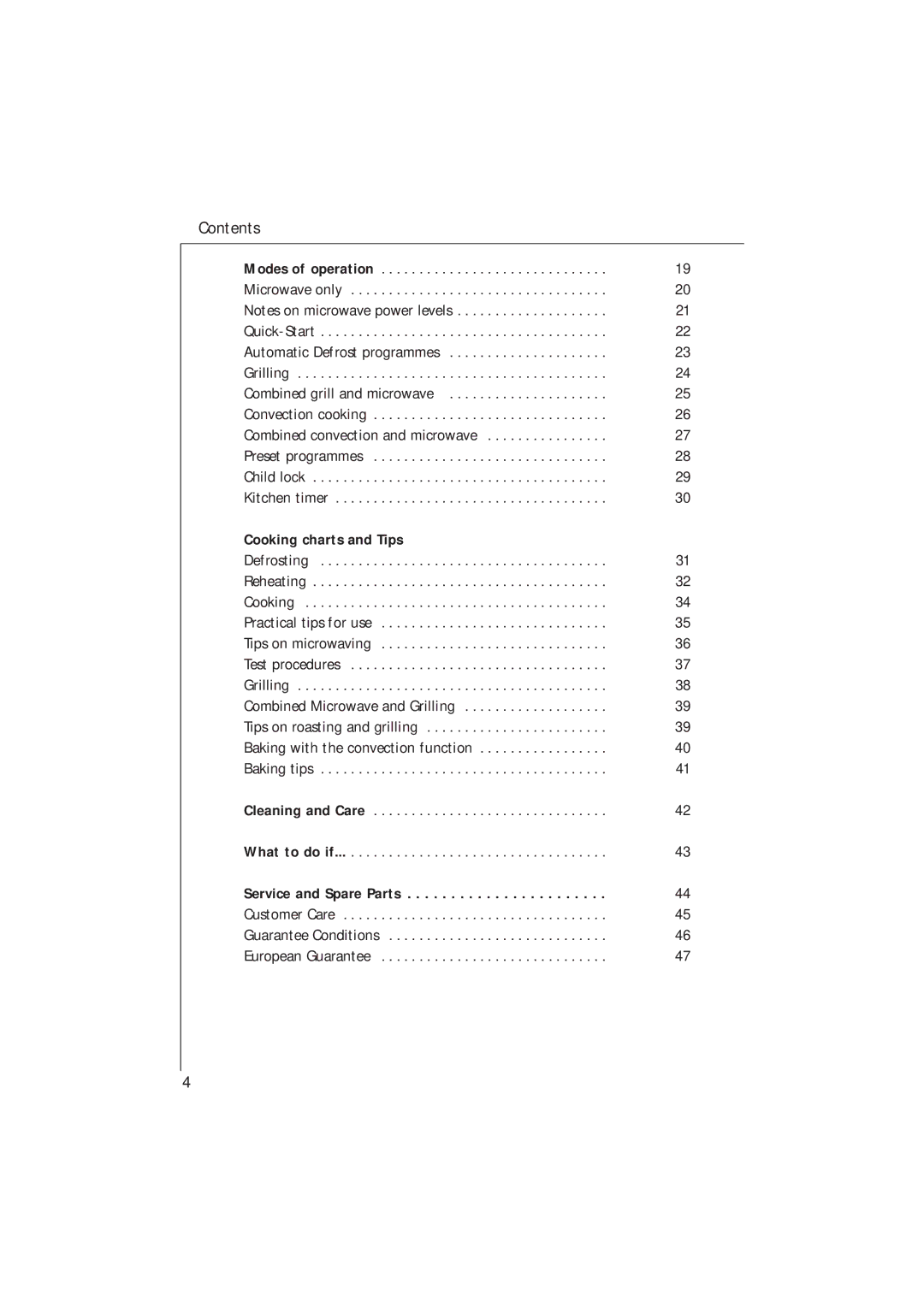 Electrolux MCC 663 instruction manual Contents 