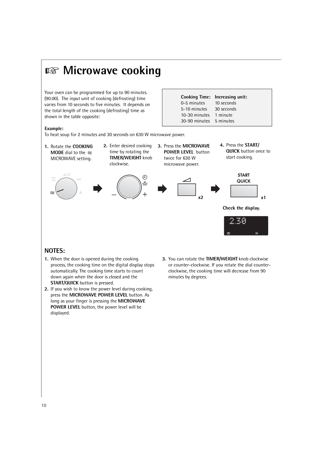 Electrolux MCC4060E operating instructions Microwave cooking 