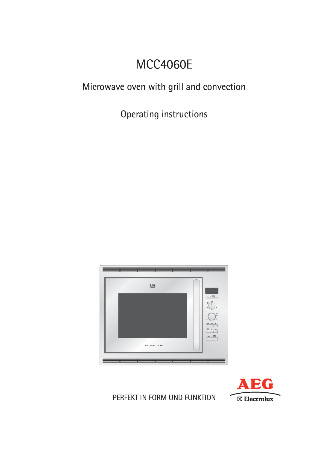 Electrolux MCC4060E operating instructions Microwave oven with grill and convection Operating instructions 