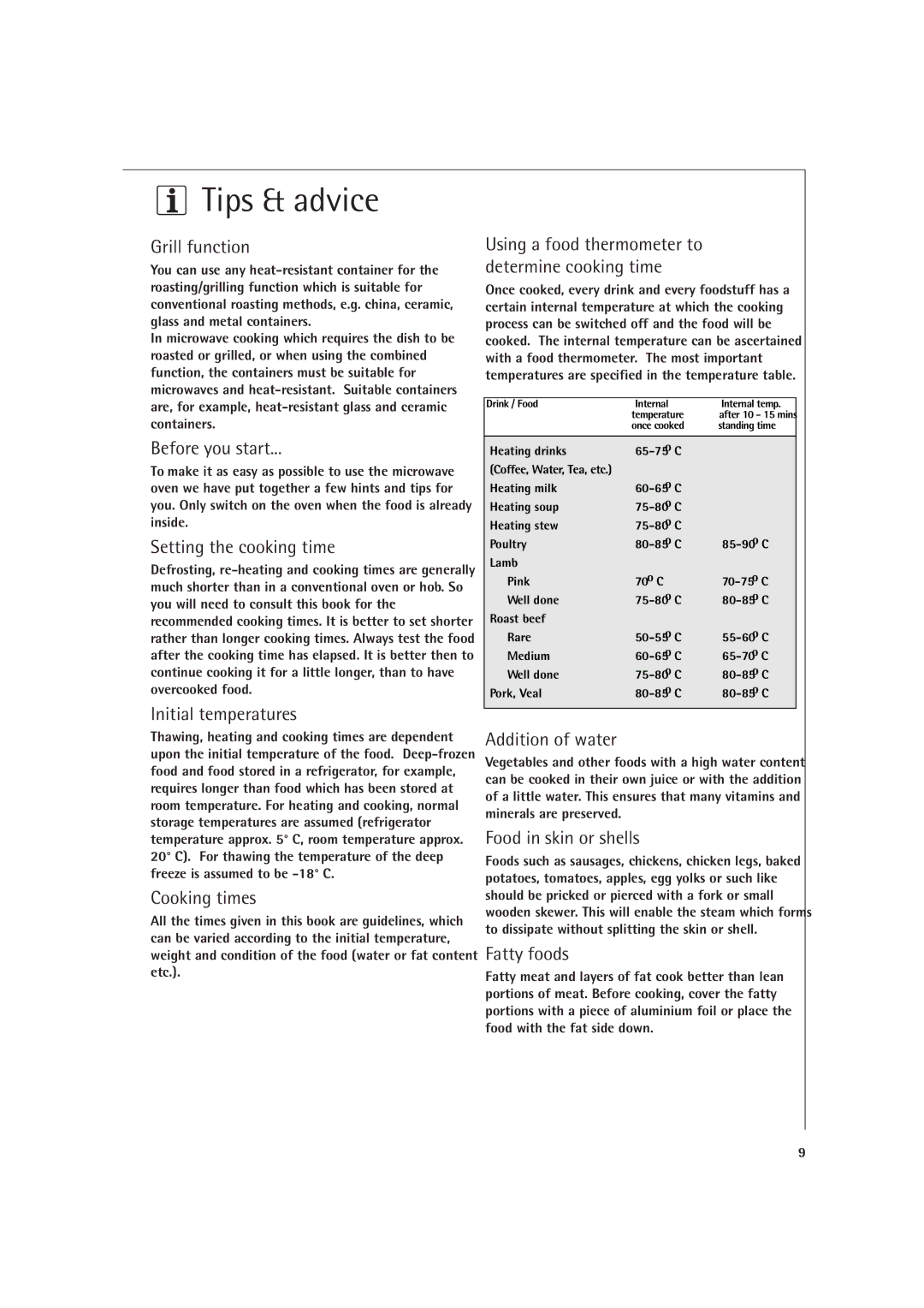 Electrolux MCD1761E, MCD1751E operating instructions Tips & advice 