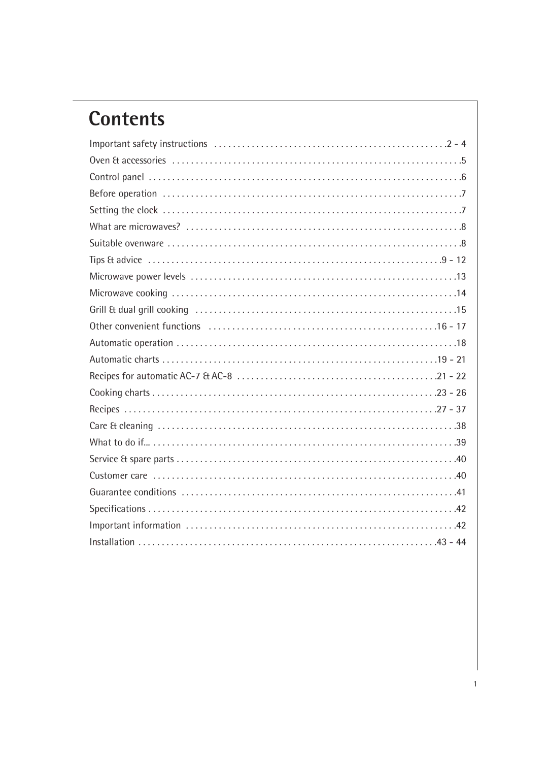 Electrolux MCD1761E, MCD1751E operating instructions Contents 