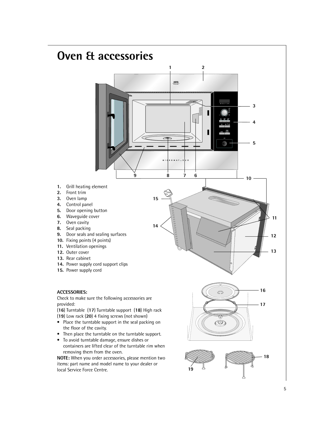 Electrolux MCD2660E manual Oven & accessories, Accessories 