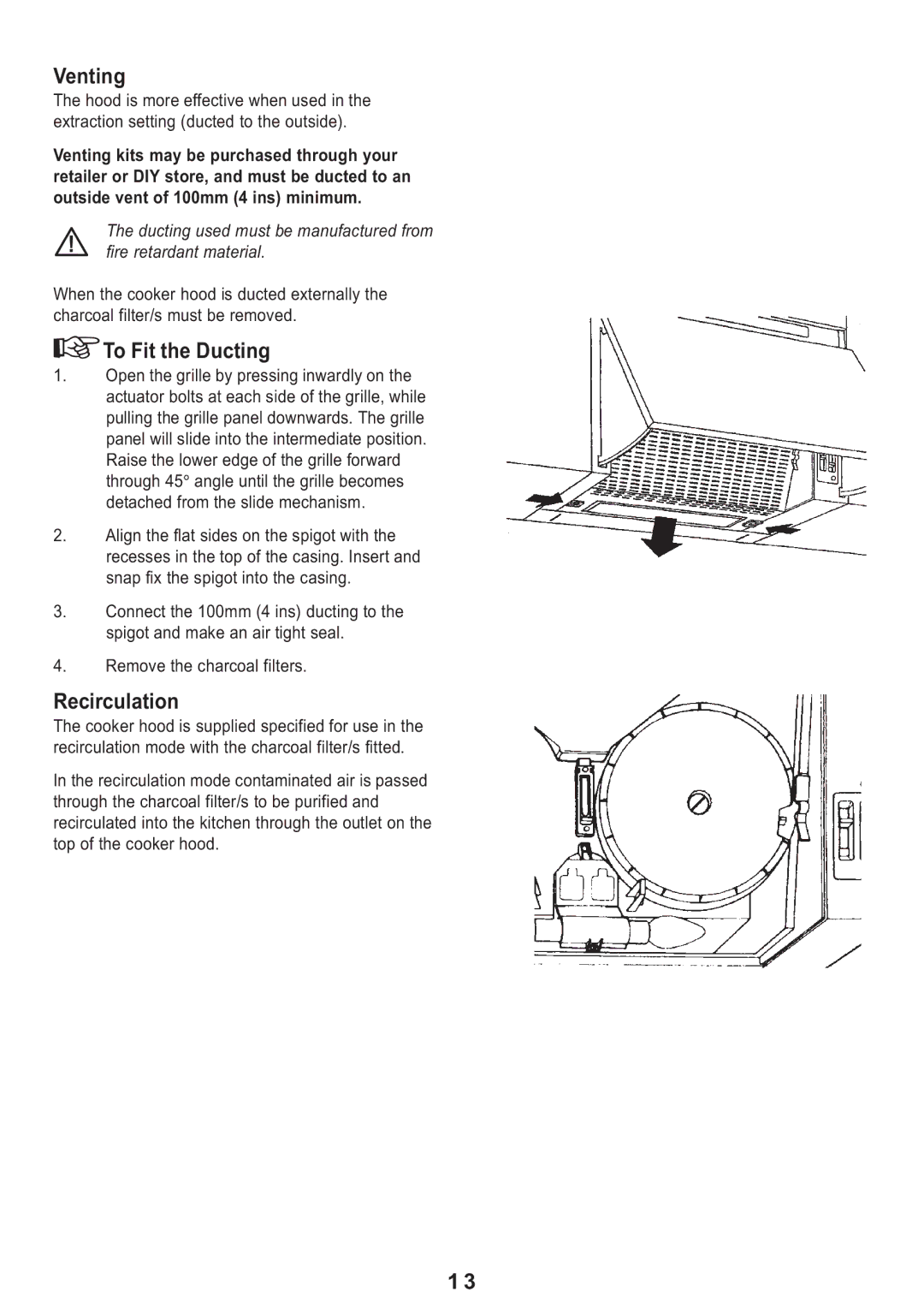 Electrolux MCH 662 manual Venting, To Fit the Ducting 