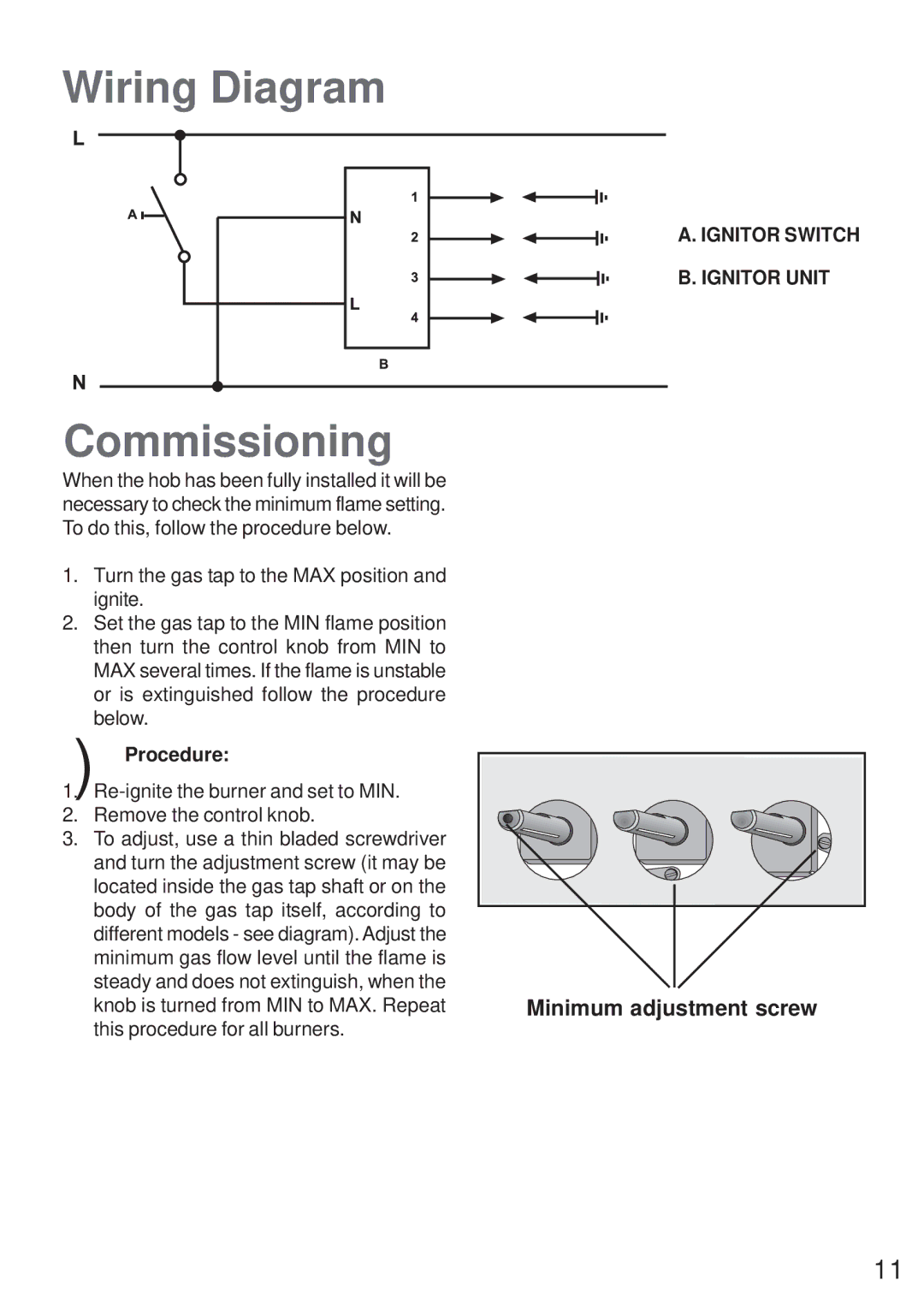 Electrolux MGH 621 manual Wiring Diagram, Commissioning, Procedure 