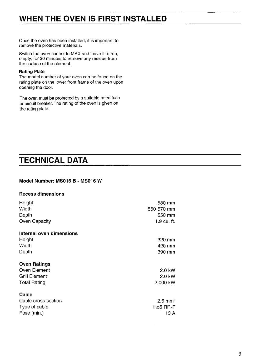 Electrolux MS016 manual 