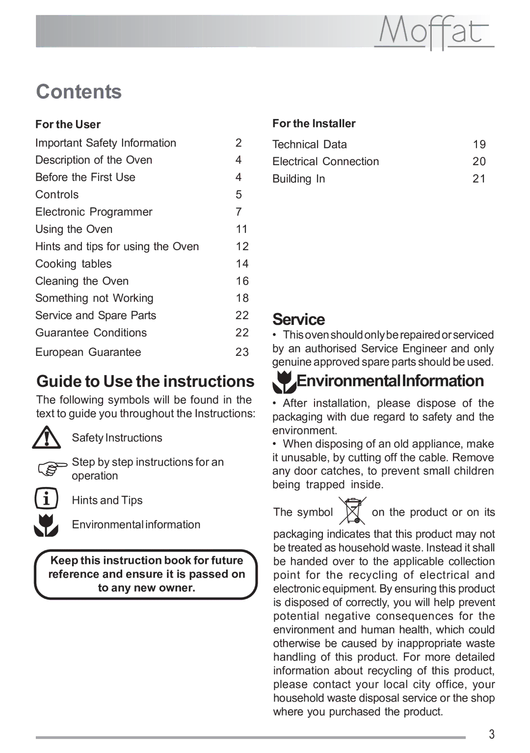 Electrolux MSF 620 manual Contents 