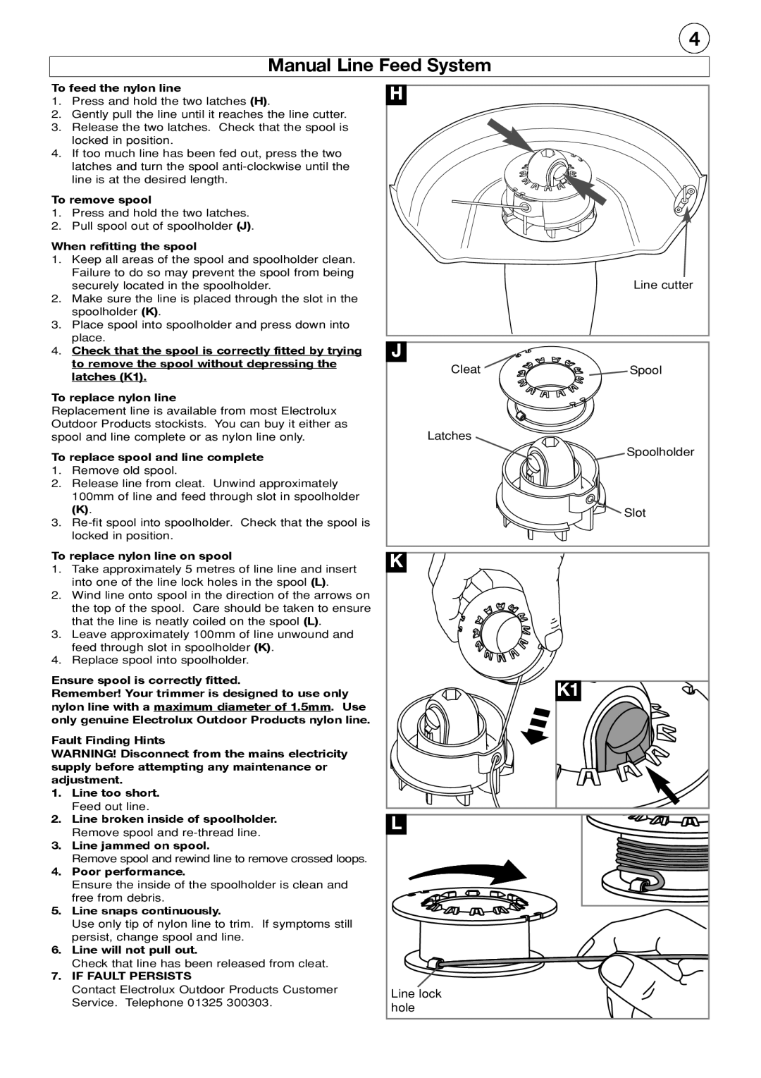 Electrolux MT21 manual Manual Line Feed System, If Fault Persists 