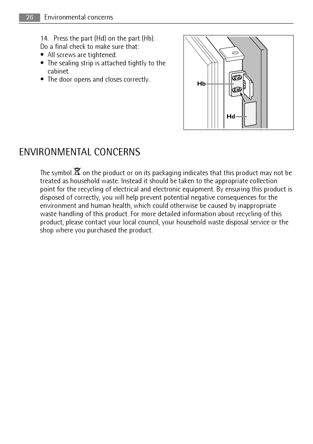 Electrolux N 9 18 42-4i, 222344532-A-352010 user manual Environmental Concerns, Environmental concerns 