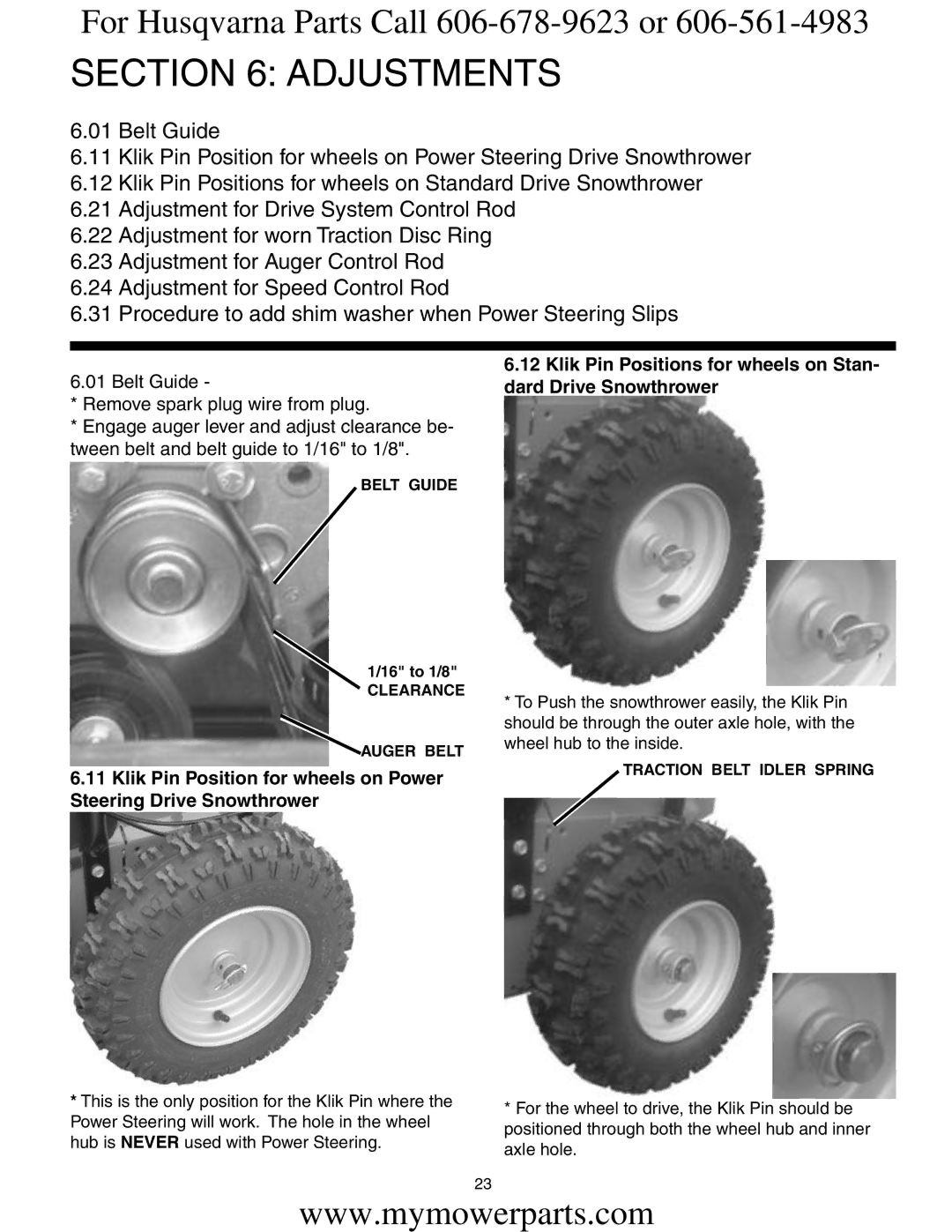 Electrolux OHV service manual Belt Guide, 16 to 1/8, Clearance Auger Belt, Traction Belt Idler Spring 