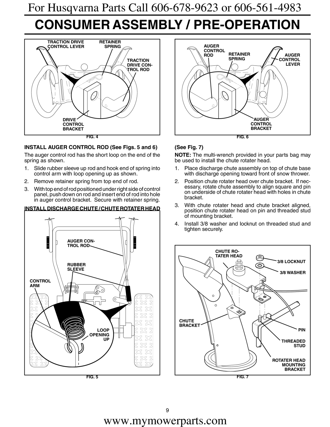 Electrolux OHV service manual Install Auger Control ROD See Figs 