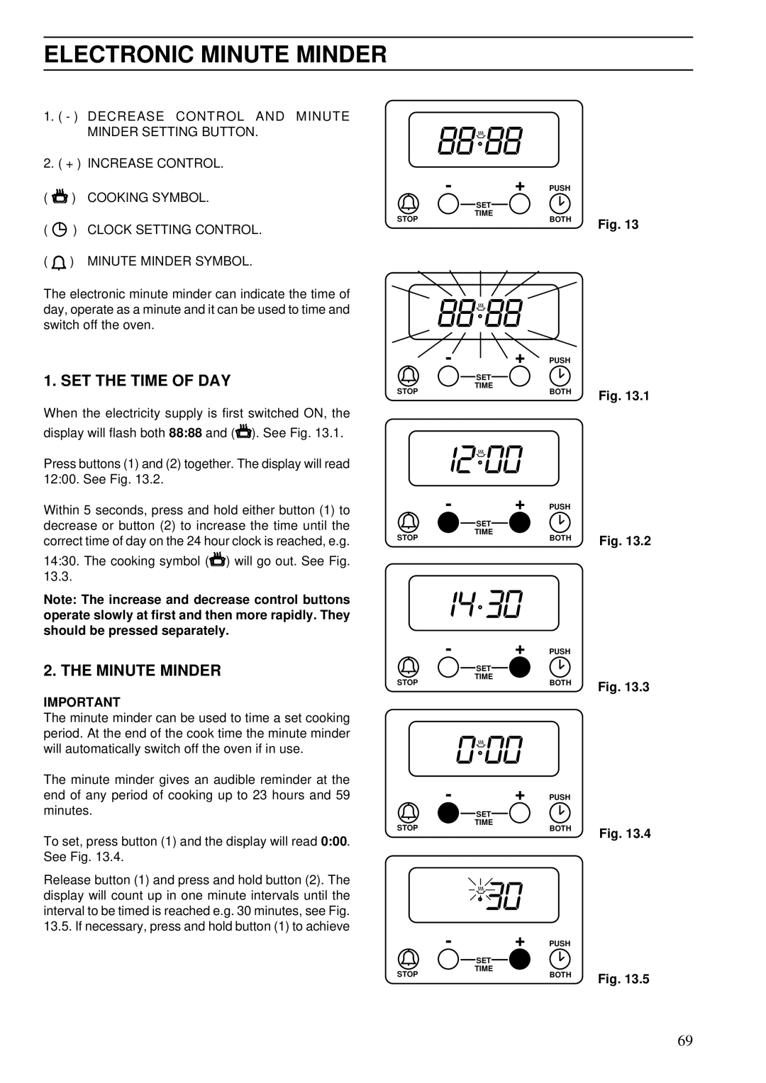 Electrolux Oven brochure Electronic Minute Minder, SET the Time of DAY 