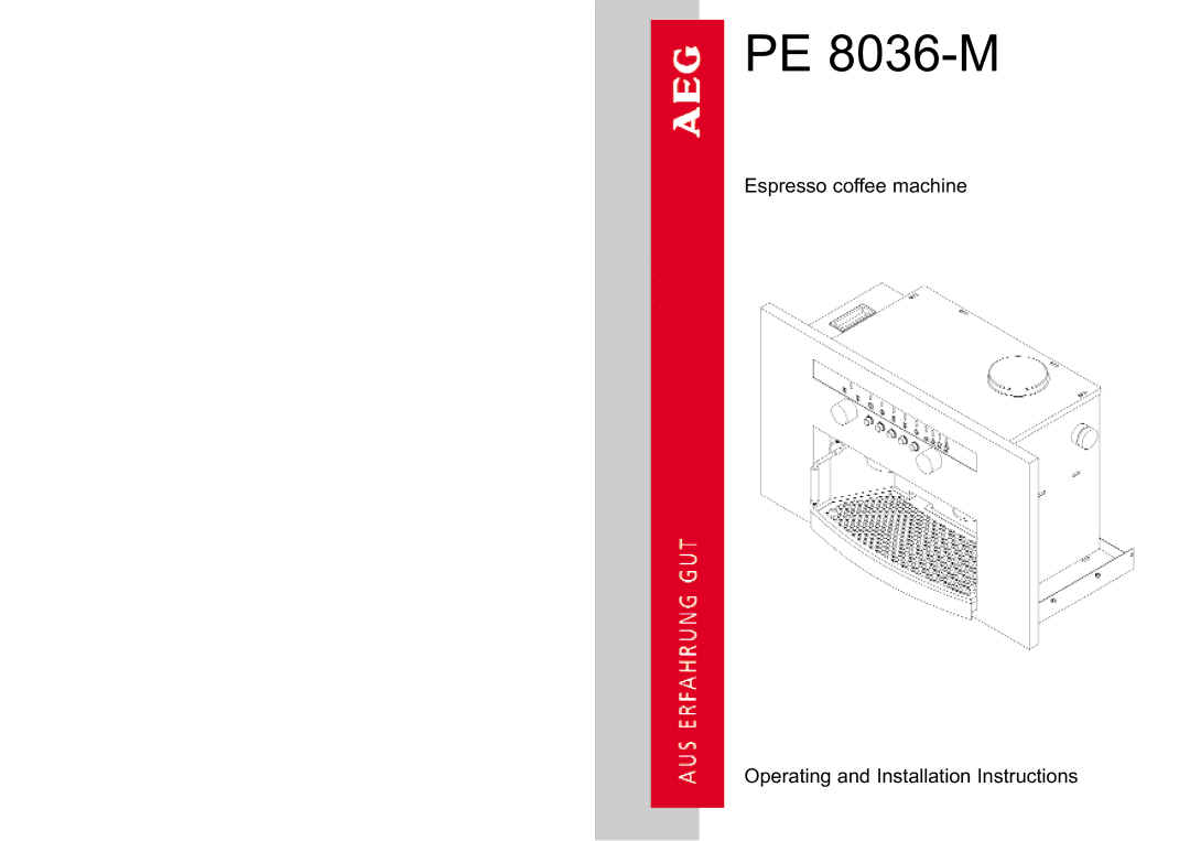 Electrolux PE 8036-M installation instructions 