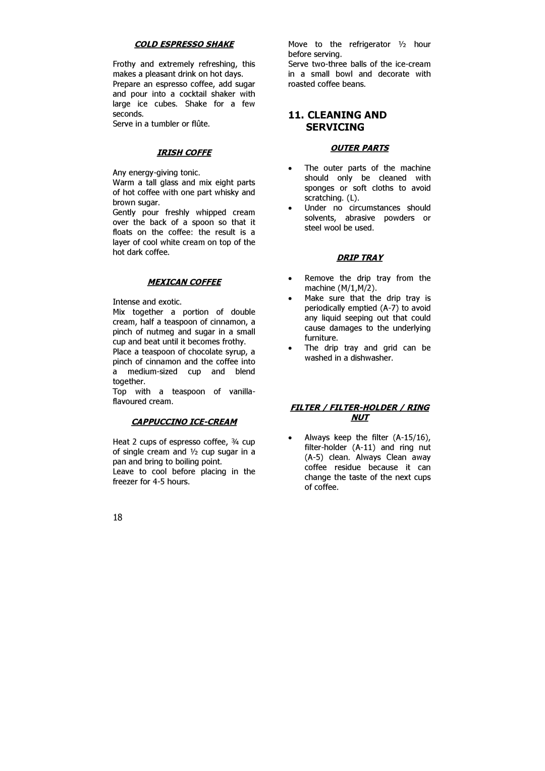 Electrolux PE 8036-M installation instructions Cleaning and Servicing 