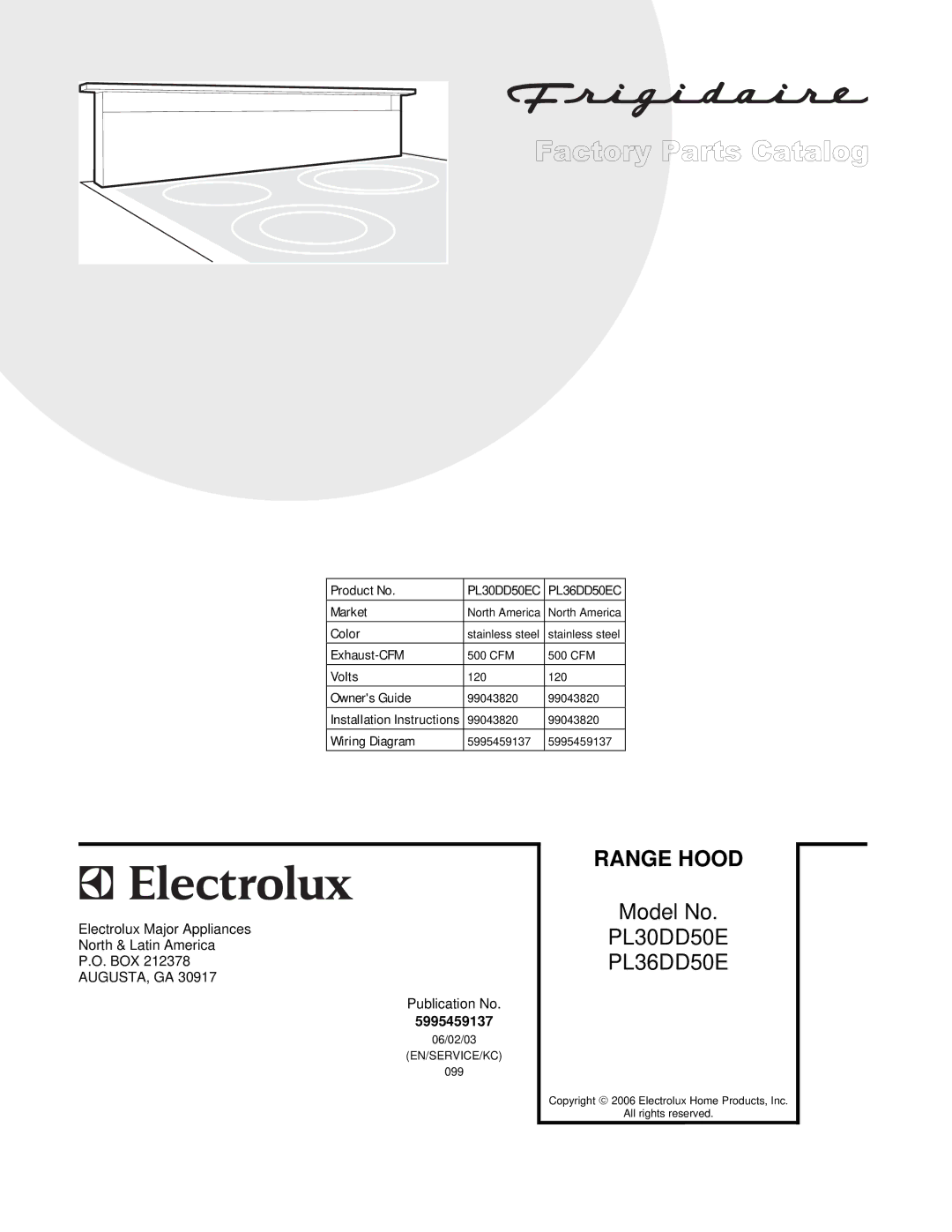 Electrolux installation instructions PL30DD50EC PL36DD50EC, Wiring Diagram 