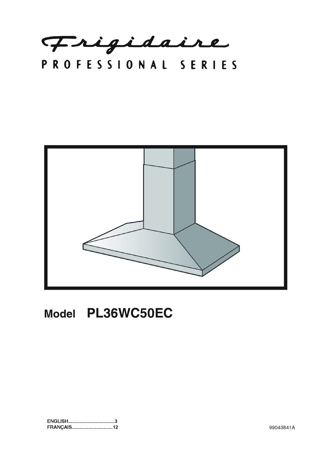 Electrolux manual Model PL36WC50EC 