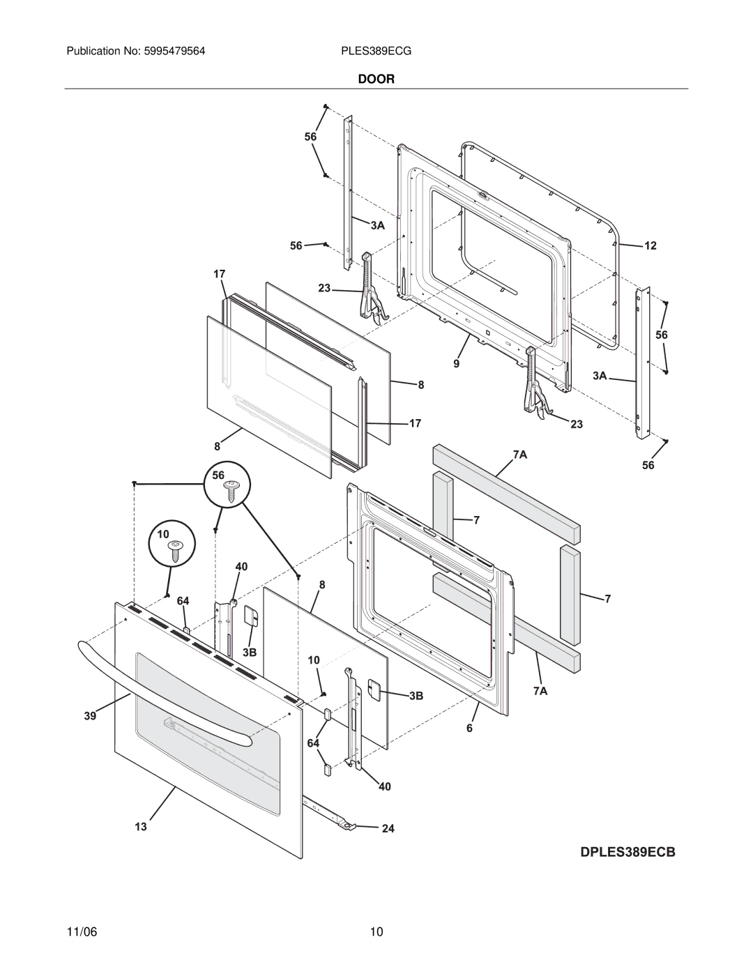 Electrolux PLES389E installation instructions Door 