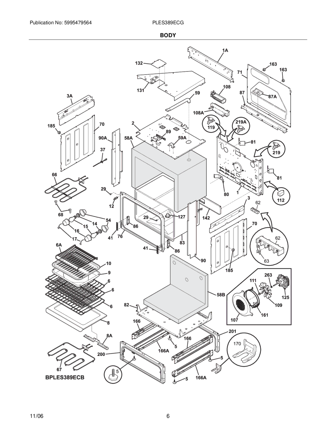 Electrolux PLES389E installation instructions Body 