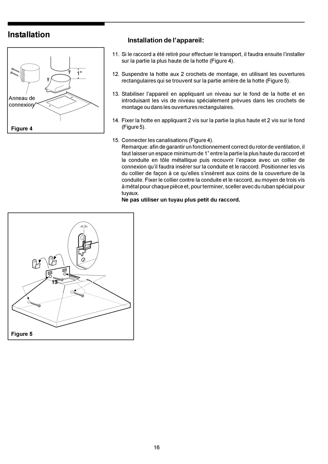 Electrolux PLHV36W6CC manual Installation de l’appareil 