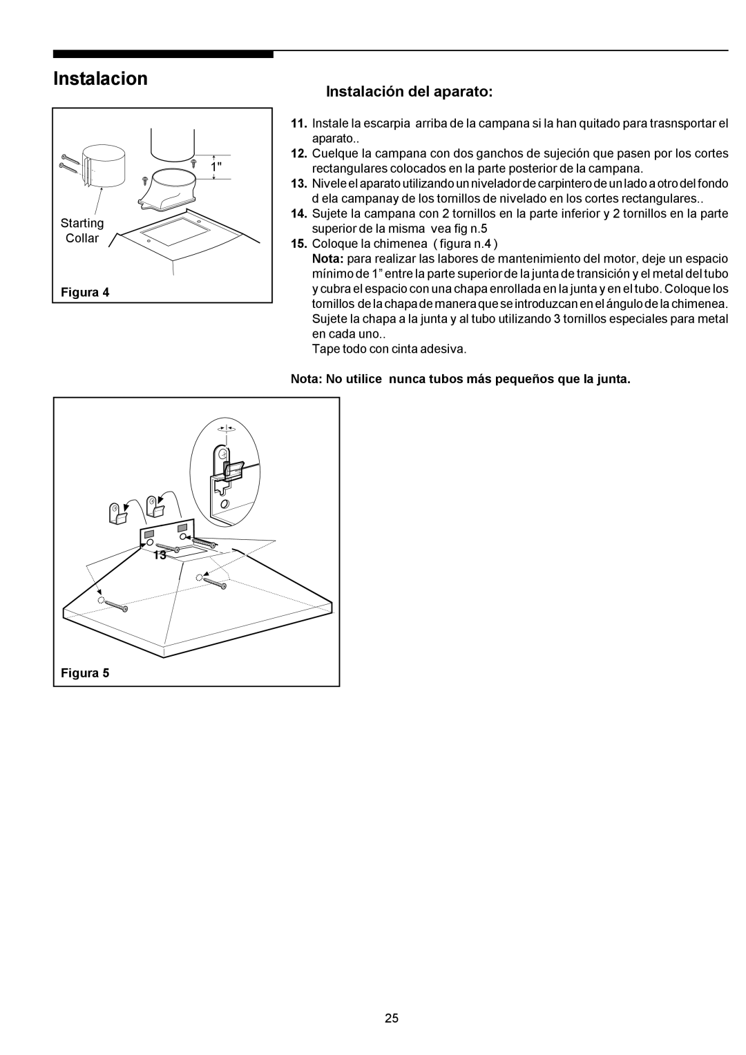 Electrolux PLHV36W6CC manual Instalación del aparato, Instalacion, Figura 