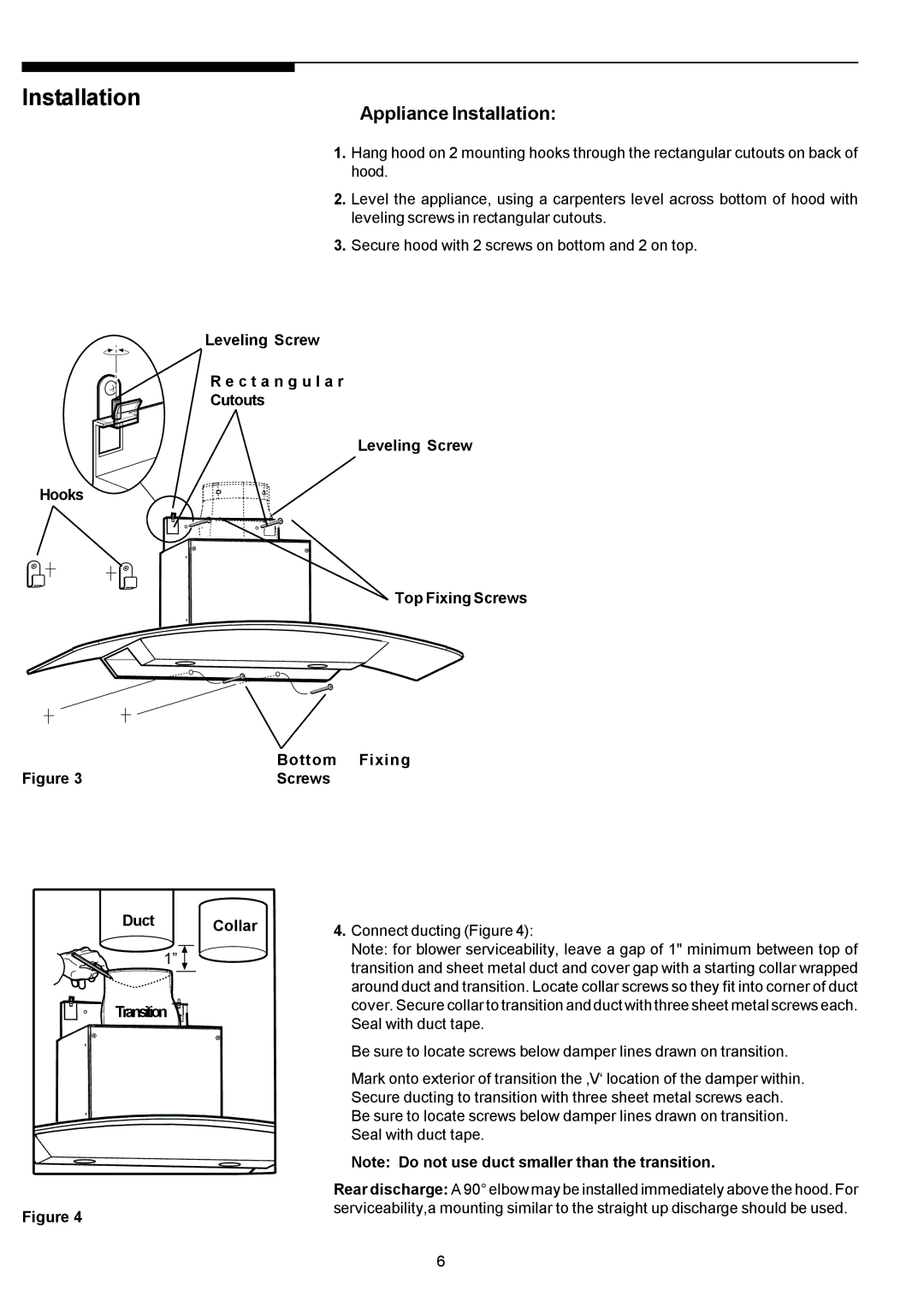 Electrolux PLHV36W7CC manual Appliance Installation 