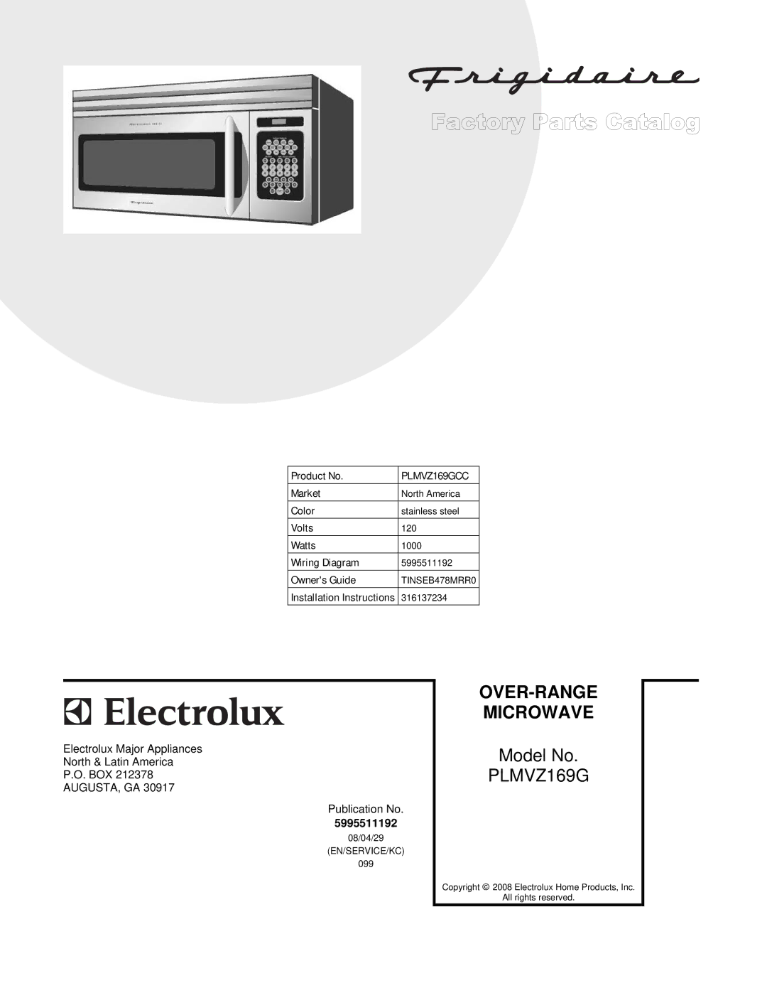 Electrolux installation instructions PLMVZ169GCC, TINSEB478MRR0 