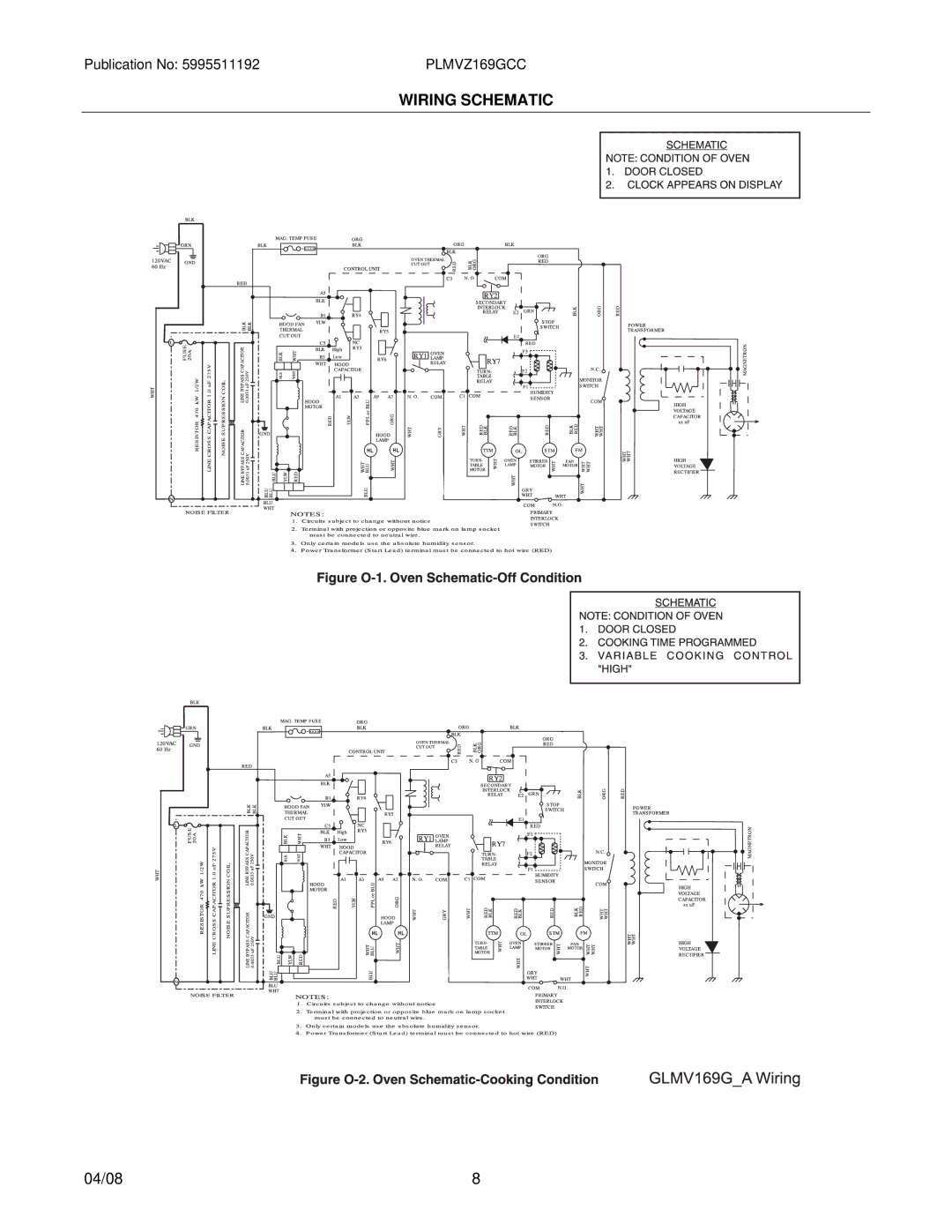 Electrolux PLMVZ169G installation instructions Wiring Schematic 