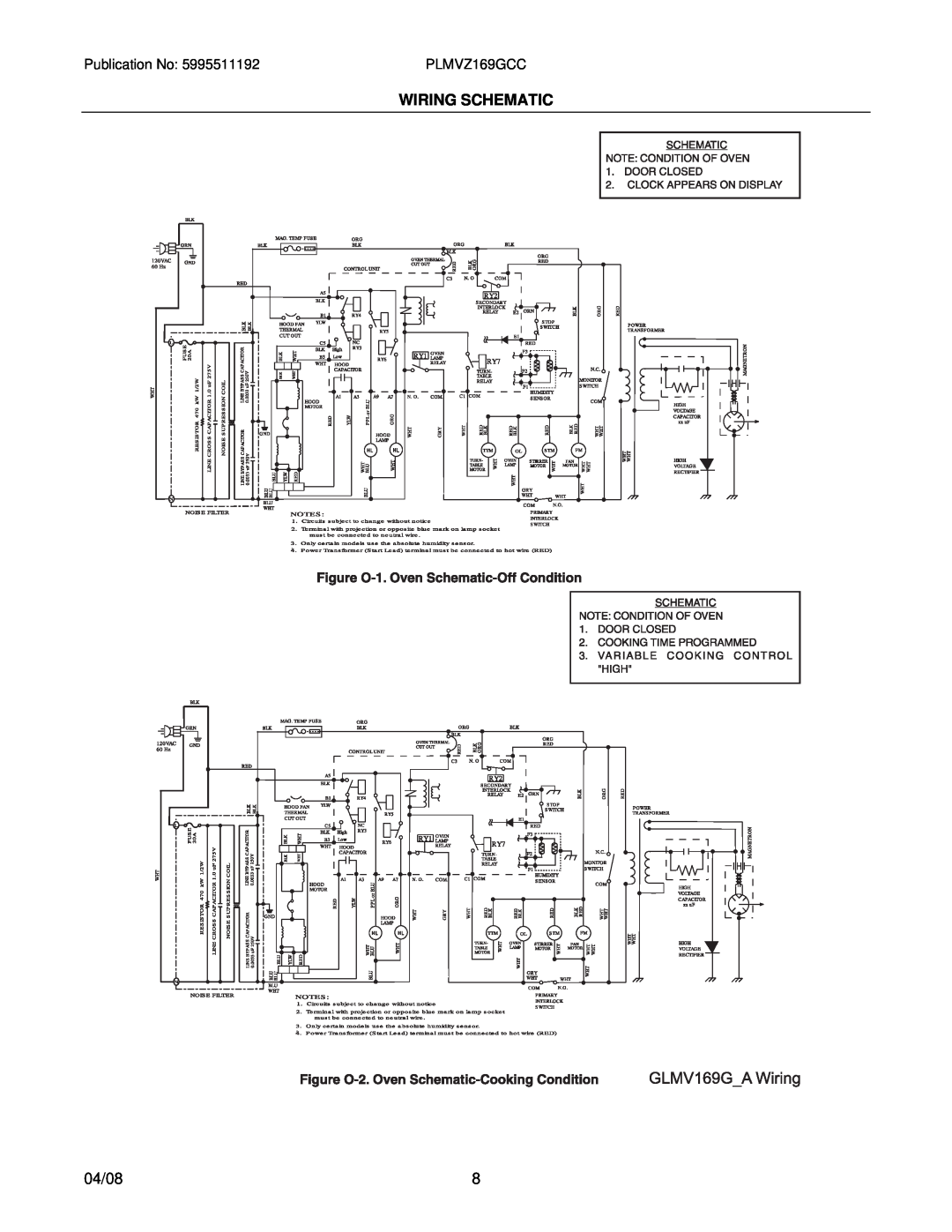 Electrolux PLMVZ169G installation instructions Wiring Schematic, 04/08 