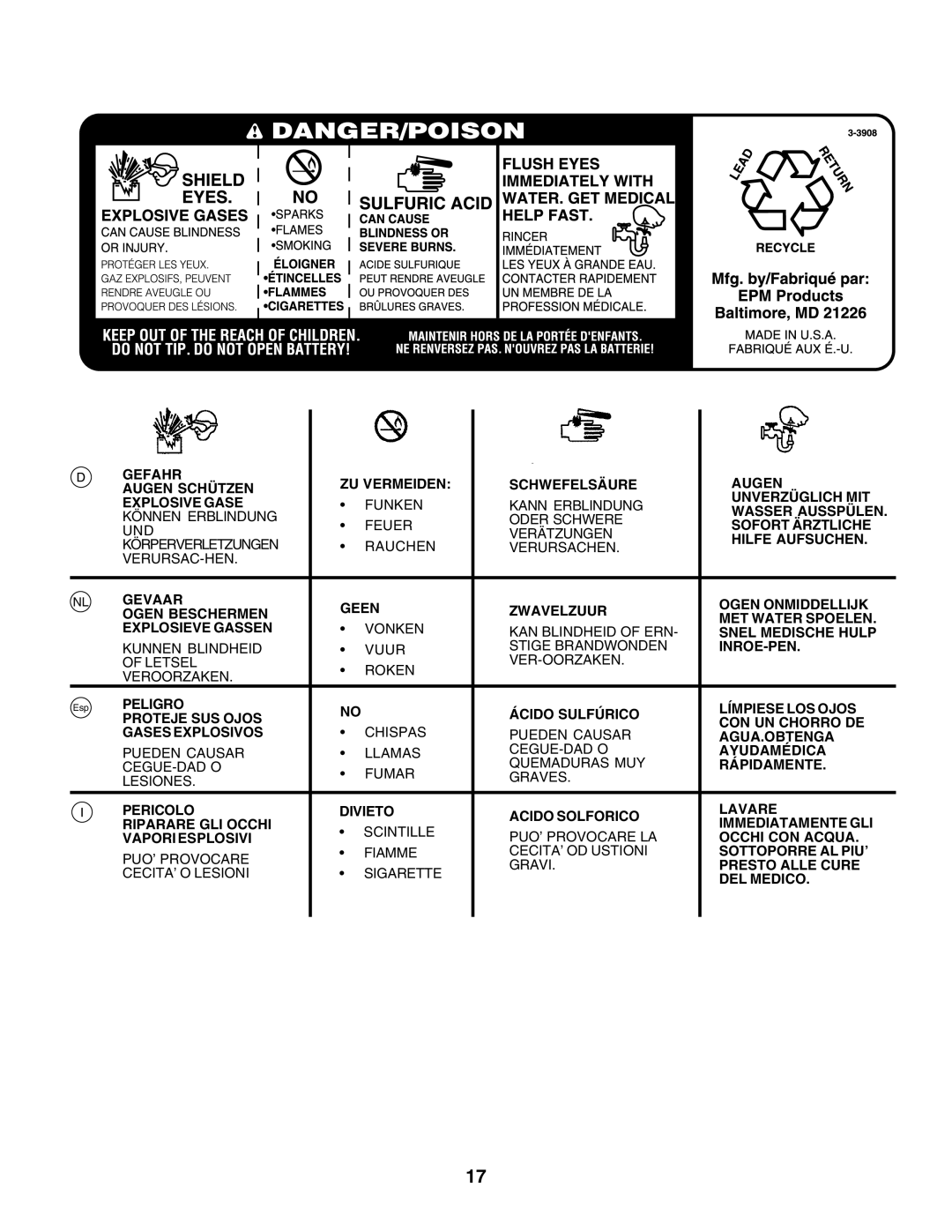 Electrolux 180H122, PM1850SBH instruction manual Unverzüglich MIT 