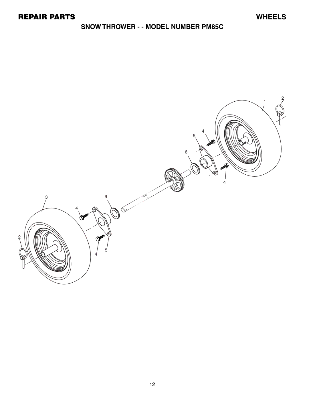 Electrolux PM85C manual Wheels 