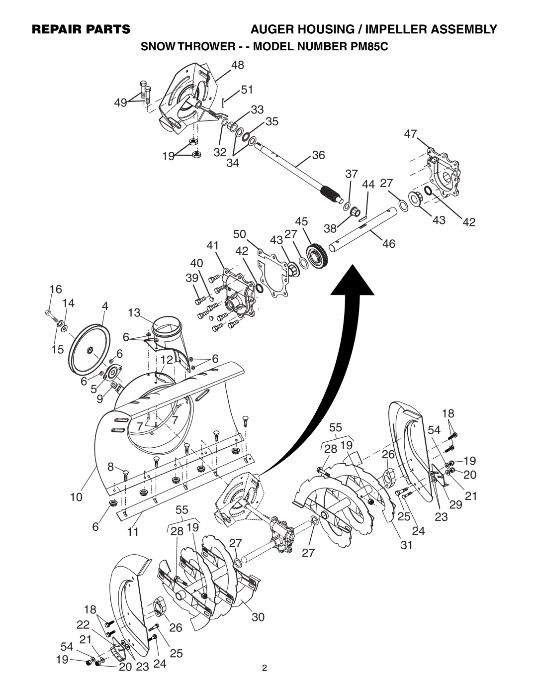 Electrolux PM85C manual Repair Parts 