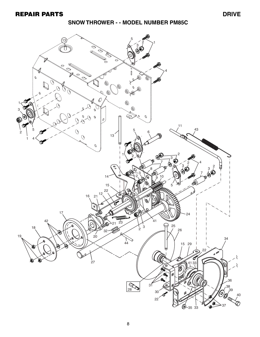 Electrolux PM85C manual Drive 